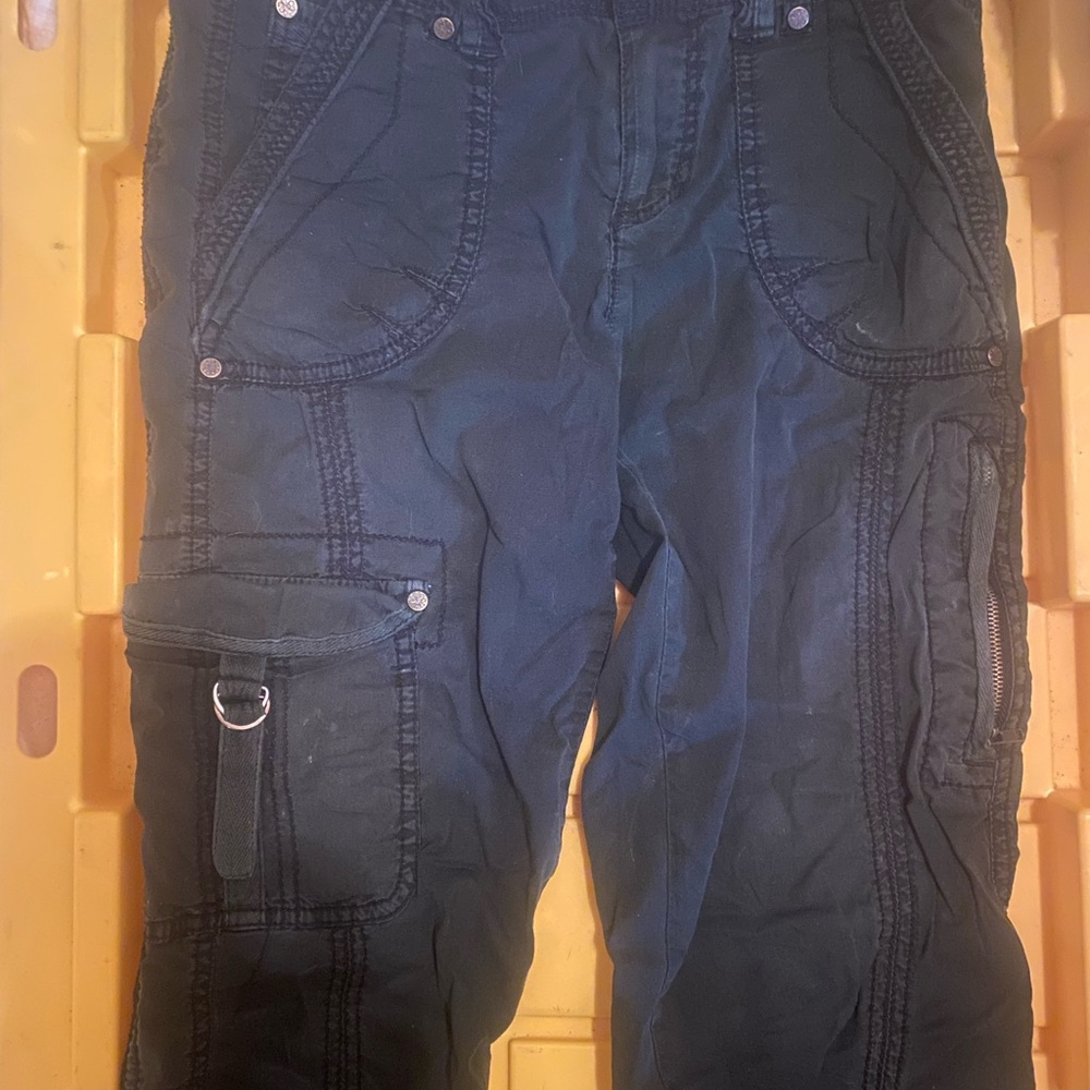 Marrakech Black Utility Cargo Pants Distressed - Size 26
